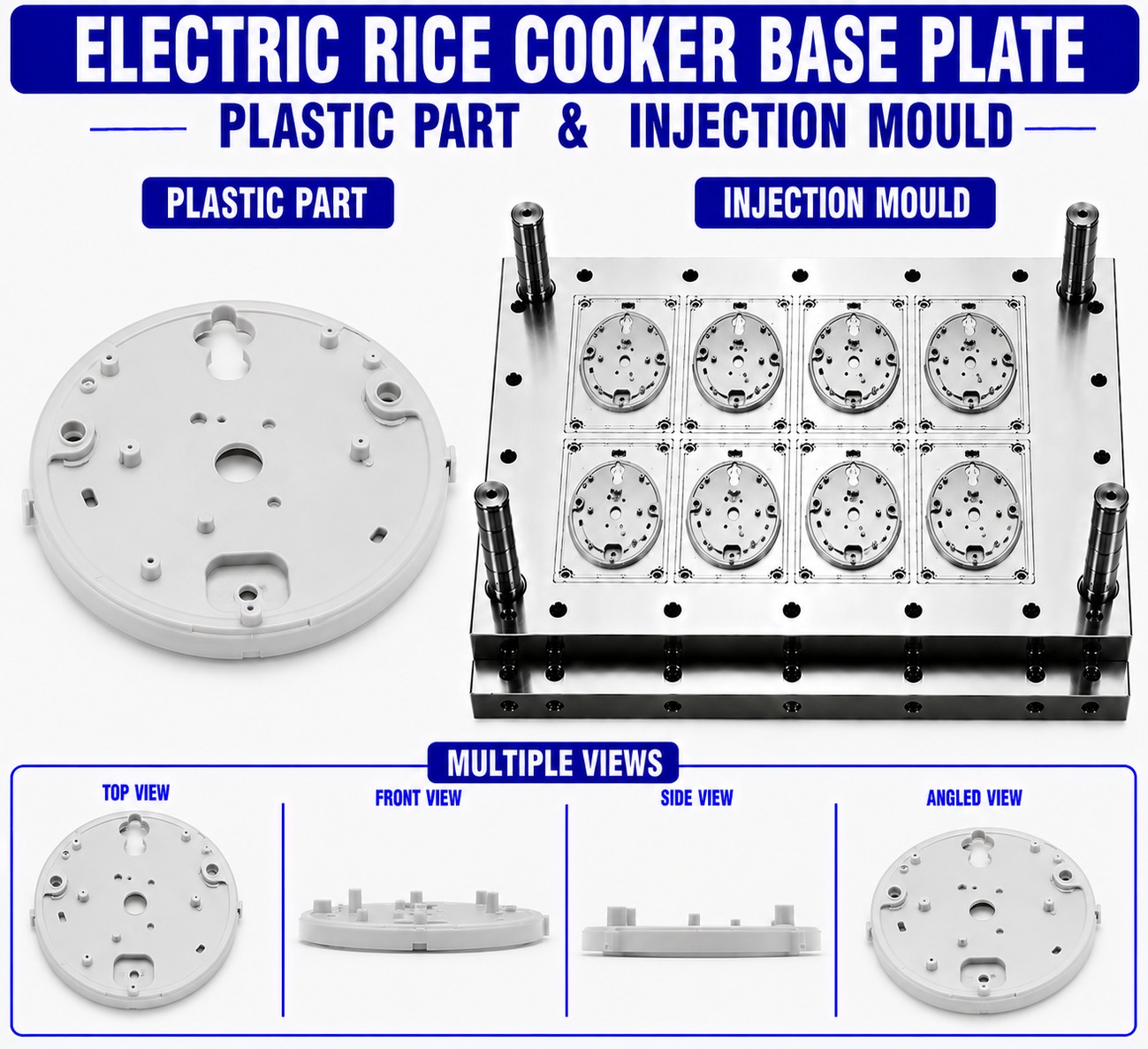 Electric Rice Cooker Plastic Base Plate Mould and Moulding Service
